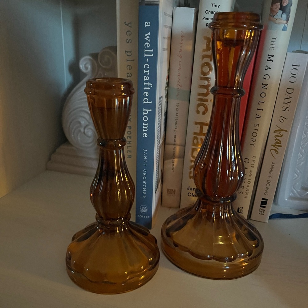 Hobby Lobby Amber Glass Candle Holders